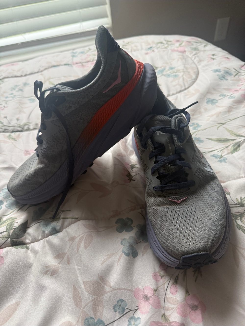Hoka women’s challenger 7 galactic grey wild indigo size 7 very comfortable
